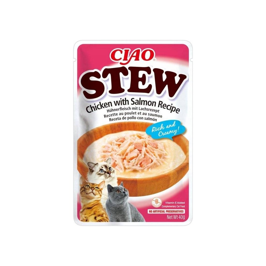 Inaba CIAO Stew Cat Kapsička Kura s lososom 1 ks 40 g